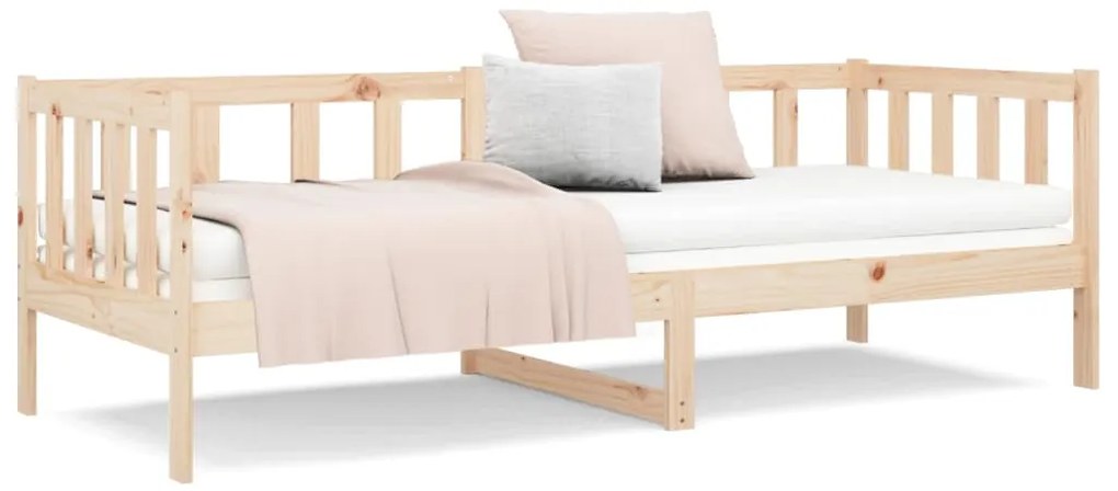 Sofá-cama sem colchão 90x190 cm madeira de pinho maciça