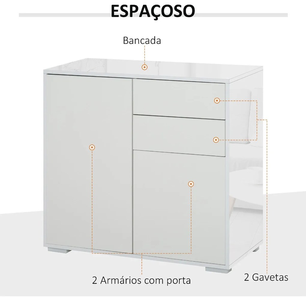 Aparador Sean de 79 cm - Branco - Design Nórdico