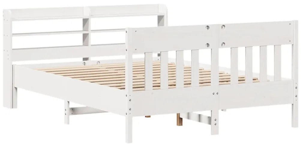 Cama sem colchão 120x190 cm madeira de pinho maciça branco