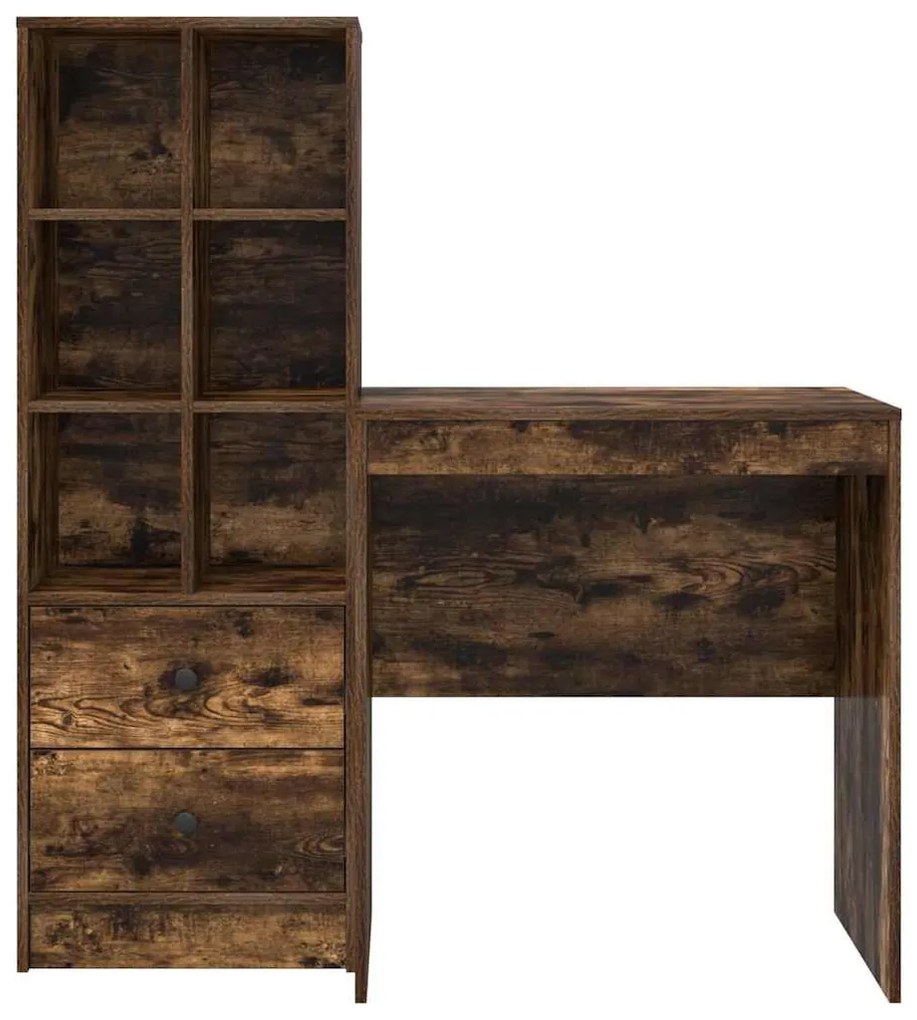 Mesa com Armazenamento Carvalho Fumado Madeira Engenheirada