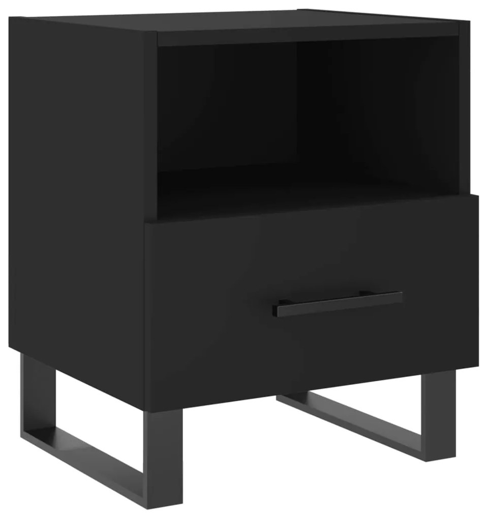 Mesas de cabeceira 2 pcs 40x35x47,5 cm deriv. de madeira preto