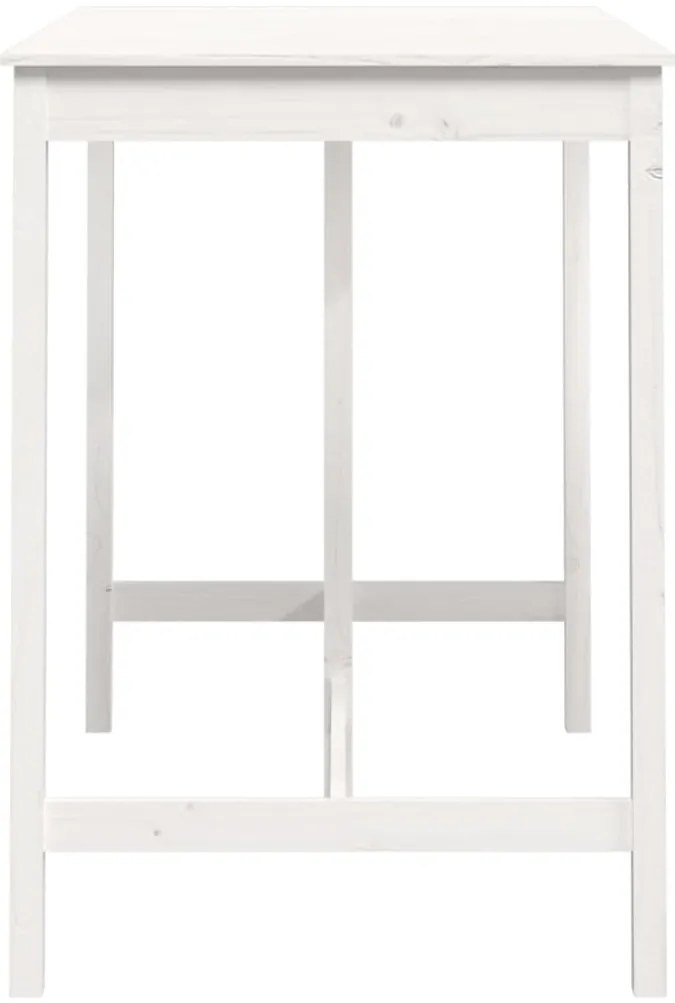 Mesa de bar 140x80x110 cm madeira de pinho maciça branco