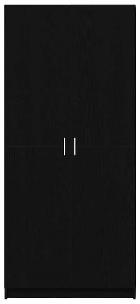 Guarda-roupas Preto Carvalho 80x51x180 cm Madeira de engenharia