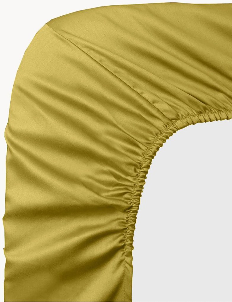 Lençol em cetim de algodão com elástico boxspring Ava