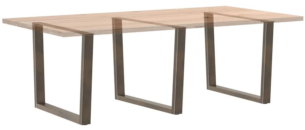 Pés para mesa de jantar em formato de V, 3 peças, aço natural, 100x(72