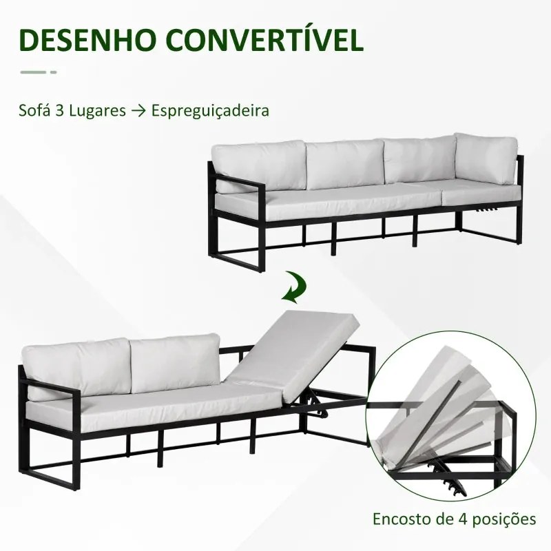 Conjunto de Jardim Jamilla - 2 Sofás e 1 Mesa de Centro - Design Moder