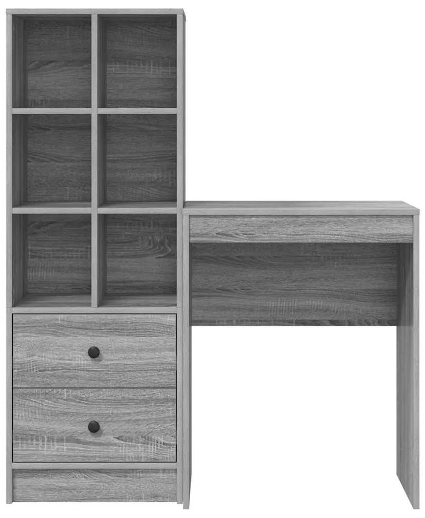 Mesa com Armazenamento Cinza Sonoma Madeira Composta