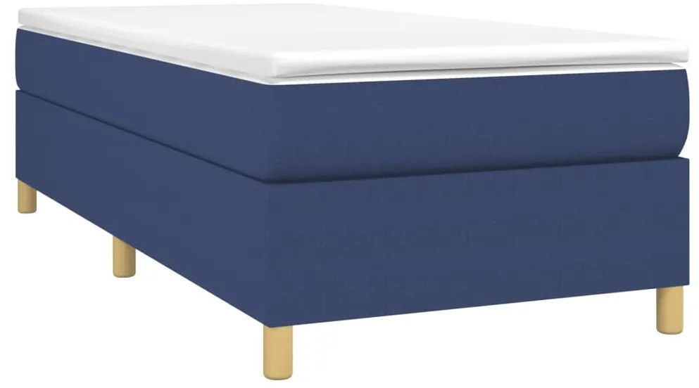 Cama com molas/colchão 100x200 cm tecido azul