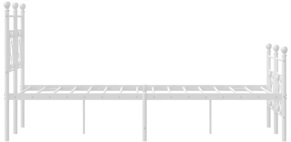 Estrutura de cama com cabeceira e pés 120x190 cm metal branco
