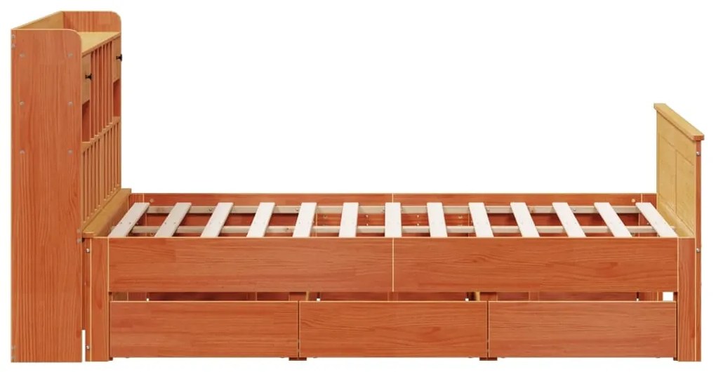 Cama com estante sem colchão 150x200 cm pinho maciço