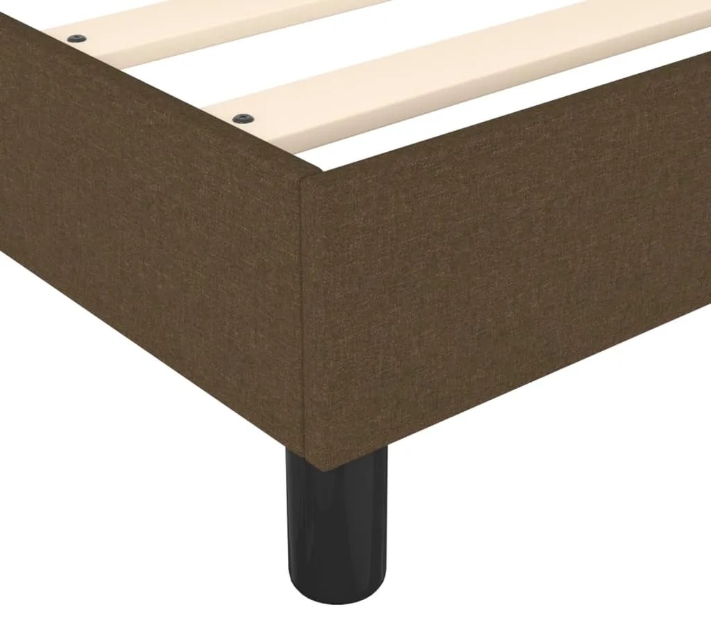 Estrutura de cama sem colchão 160x200 cm tecido castanho-escuro