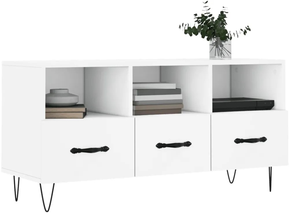 Móvel de TV 102x36x50 cm derivados de madeira branco