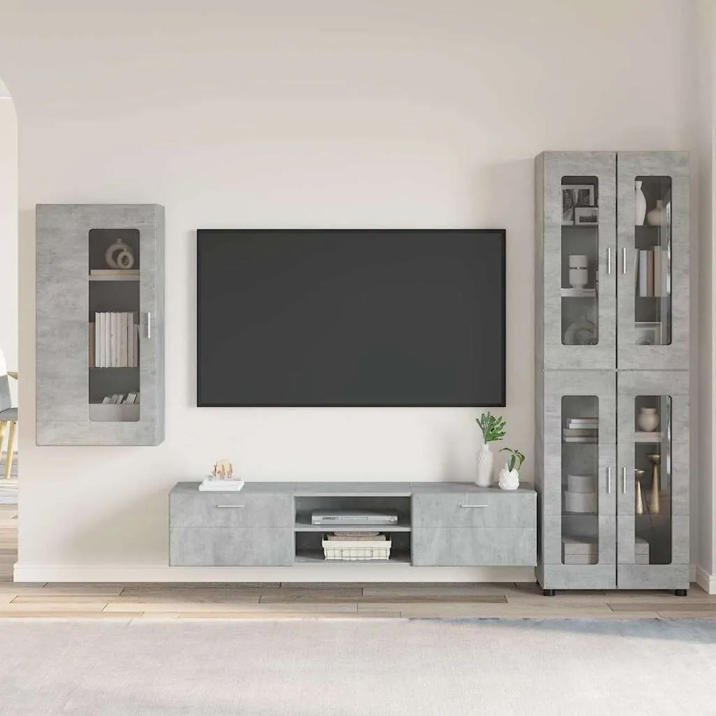 vidaXL Conjunto de móvel de TV FLORIN Cinzento Madeira processada