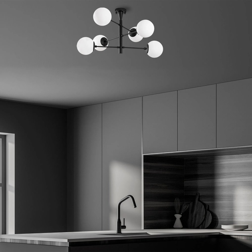 Candeeiro Arge – Preto – 75 x 75 x 40 cm