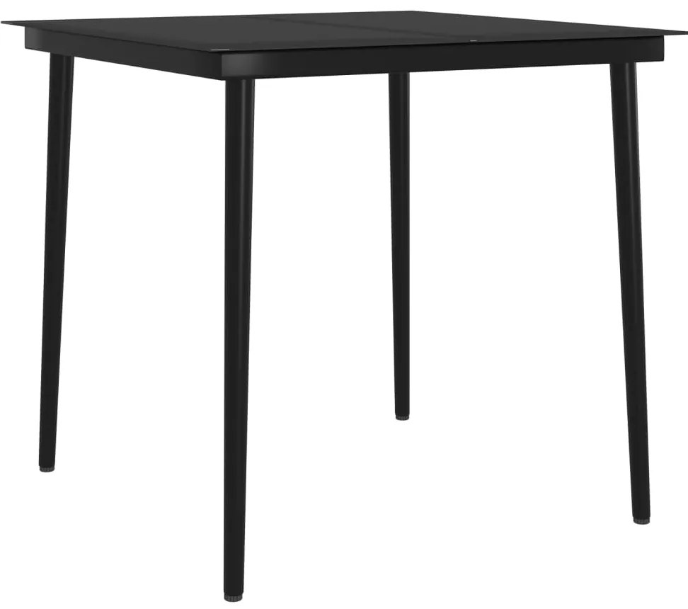 3 pcs conj. de jantar para jardim c/ almofadões cinzento/preto