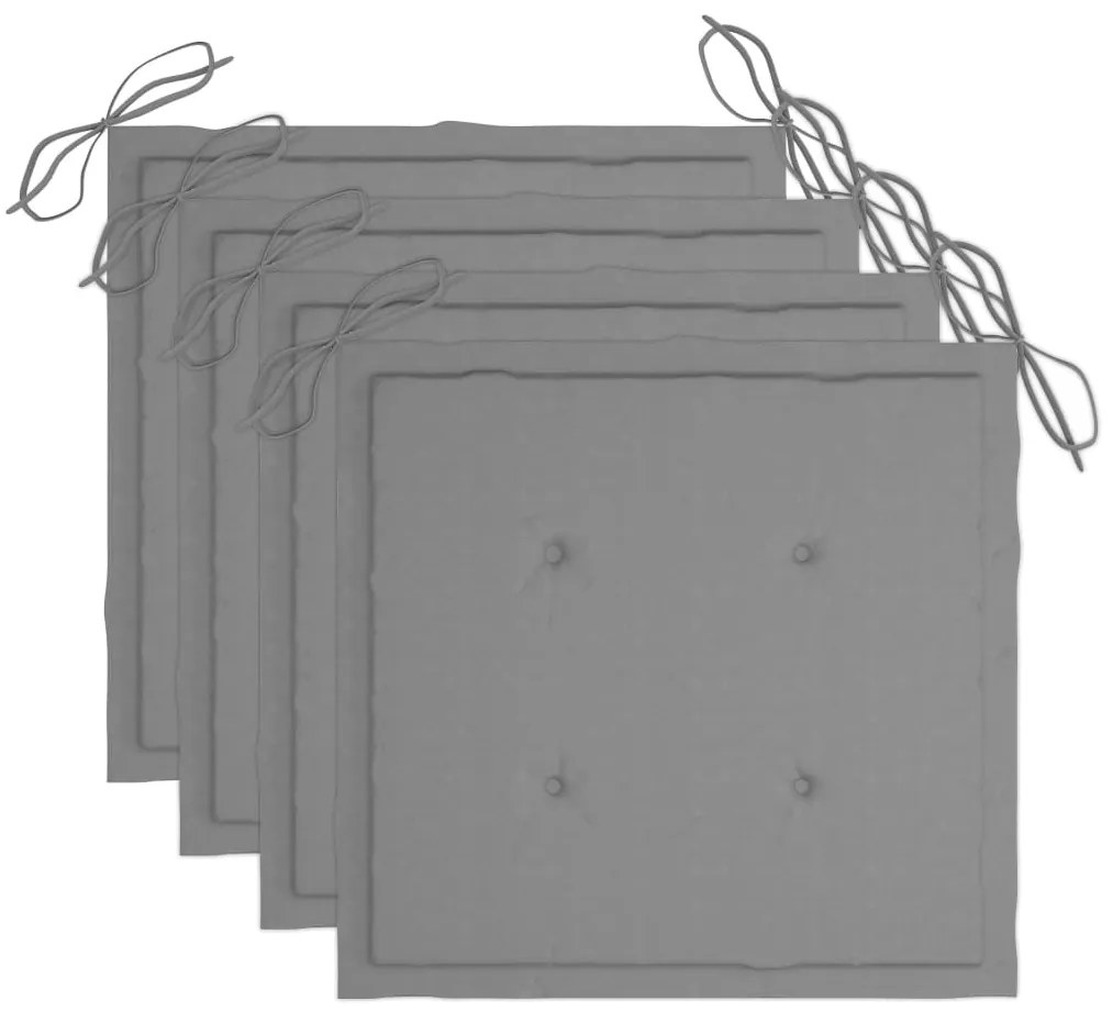 Cadeiras de jantar p/ jardim 3 pcs c/ almofadões acácia maciça