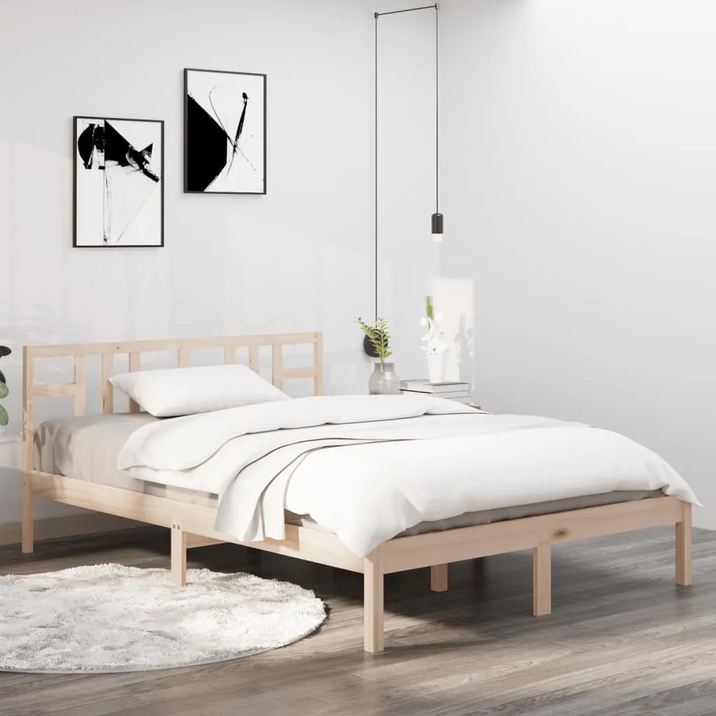 vidaXL Estrutura de cama super king 180x200 cm madeira maciça