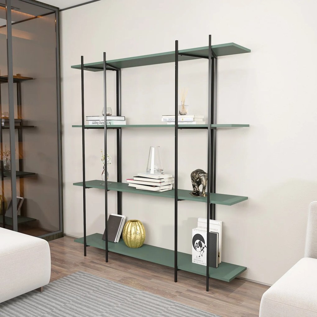 Estante Moss – Verde e Preto – 160x180x29,6 cm