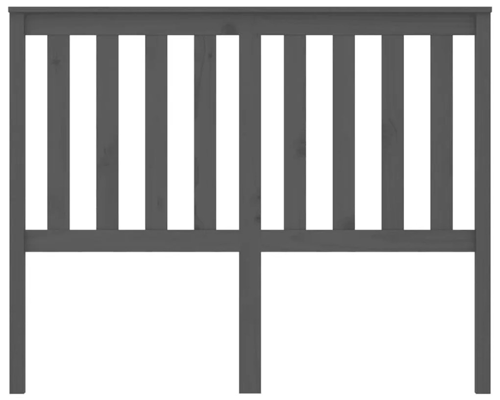 Cabeceira de cama 126x6x101 cm pinho maciço cinzento