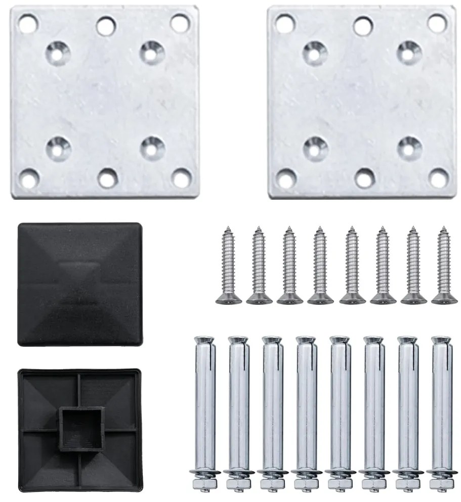 Painel de cerca 180x146 cm WPC preto