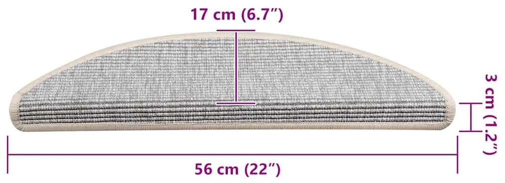 Tapetes escada adesivos 15 pcs 56x17x3 cm prateado