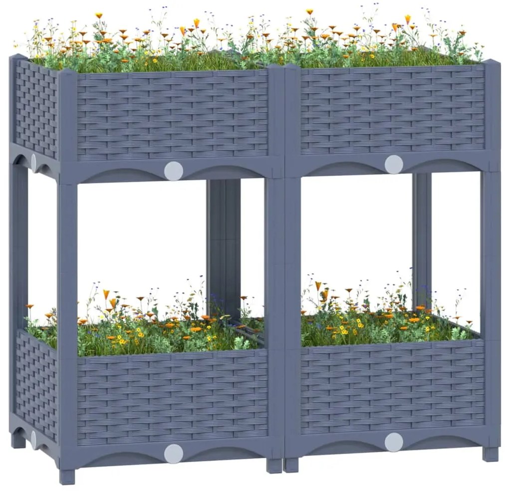 vidaXL Canteiro elevado 80x40x71 cm polipropileno