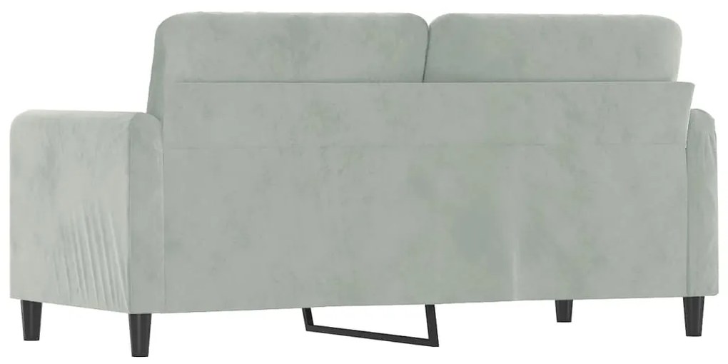 Sofá de 2 lugares 140 cm veludo cinza-claro