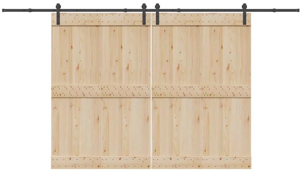 Kit de ferragens para porta deslizante 400 cm aço preto