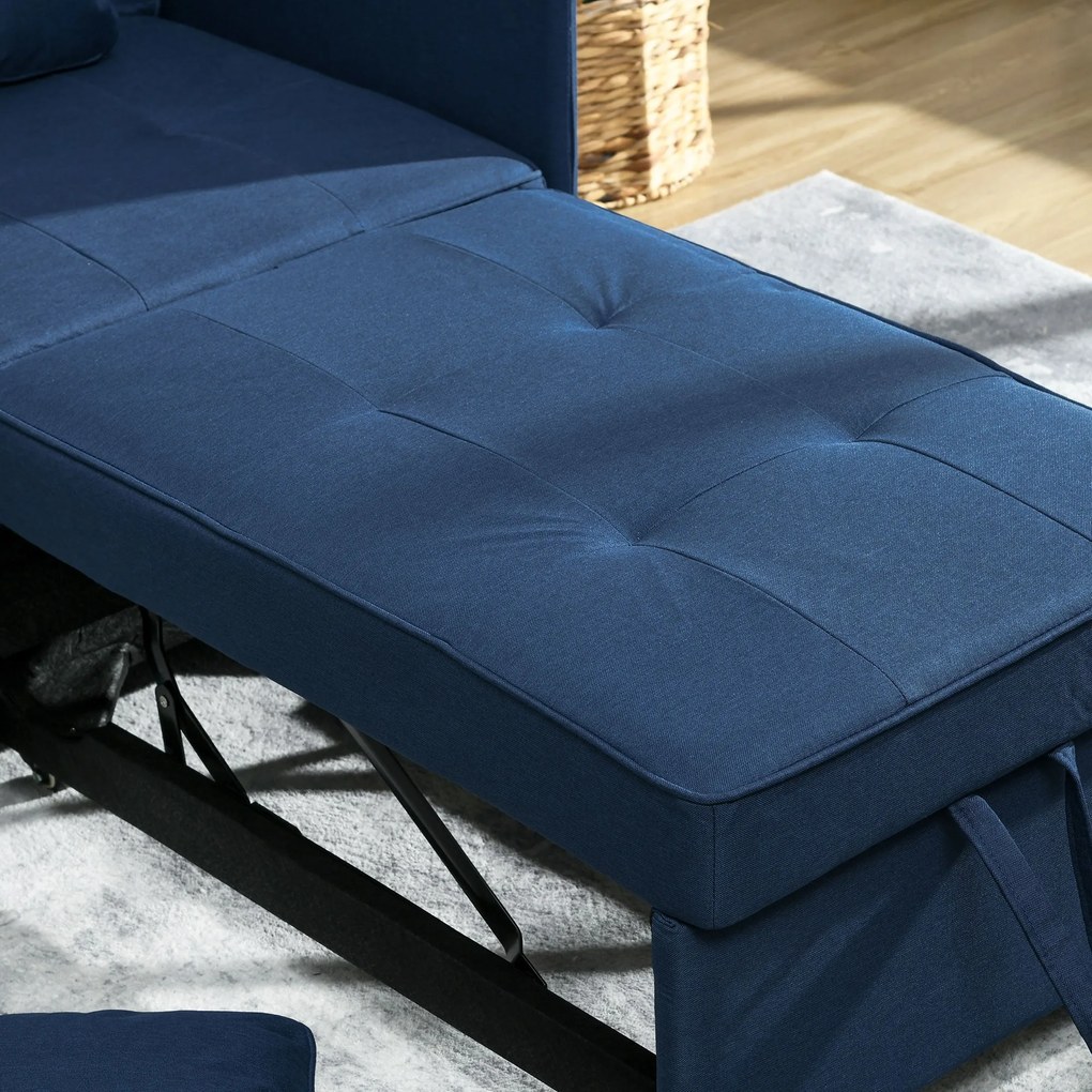 Sofá Cama 3 em 1 Sofá de 2 Lugares com Encosto Ajustável Sofá Cama Ind