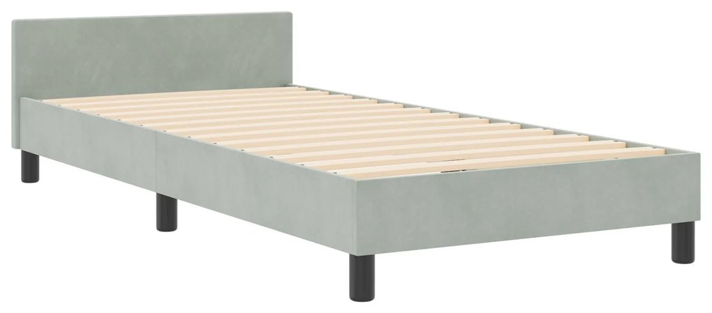 Estrutura de Cama vidaXL Cinza Claro 90x190 cm Veludo