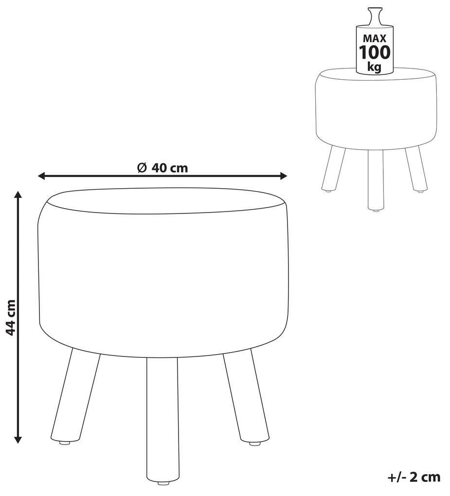 Tamborete em algodão estilo macramé creme MANZAI Beliani