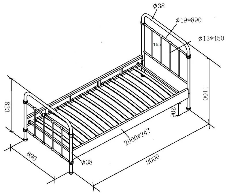 Cama para Crianças NEW YORK  90x200CM + Azul