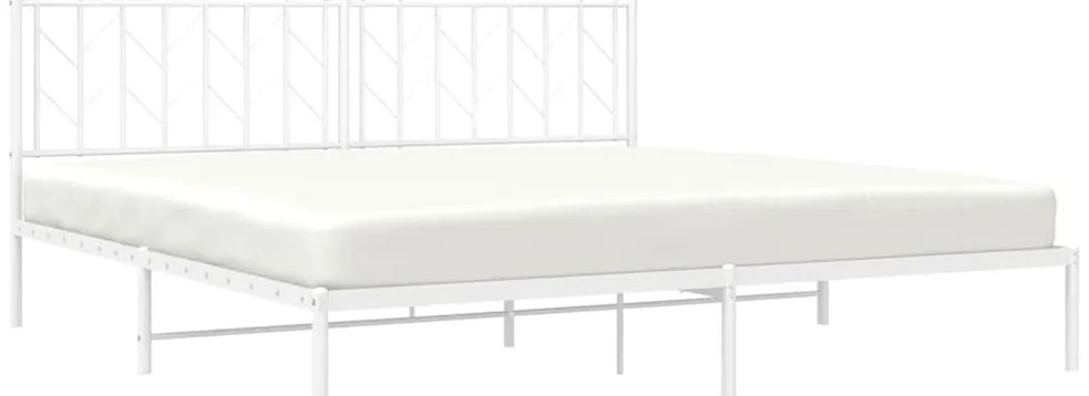 Estrutura de cama com cabeceira 193x203 cm metal branco