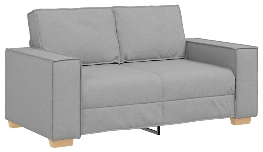 Conjunto de Sofá de 3 Peças com Almofadas em Tecido Cinza Nuvem