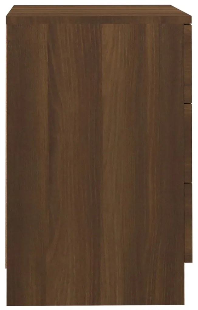 Mesa cabeceira 2pcs 38x35x56cm deriv. madeira carvalho castanho