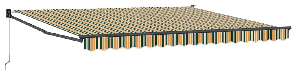 Toldo Retrátil Manual vidaXL Verde e Amarelo 400x300 cm
