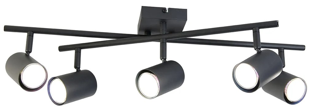 LED Candeeiro de teto inteligente quadrado preto incl. 5 GU10 Wifi - Jeana Moderno
