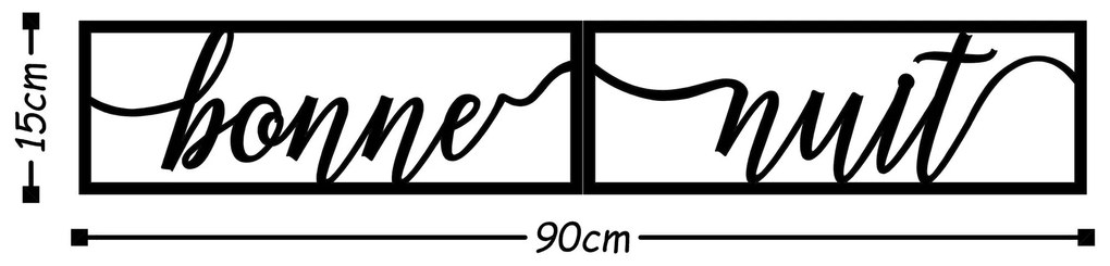 Acessório Decorativo de Parede Bonne Nuit 1 – Preto – 90 x 15 cm