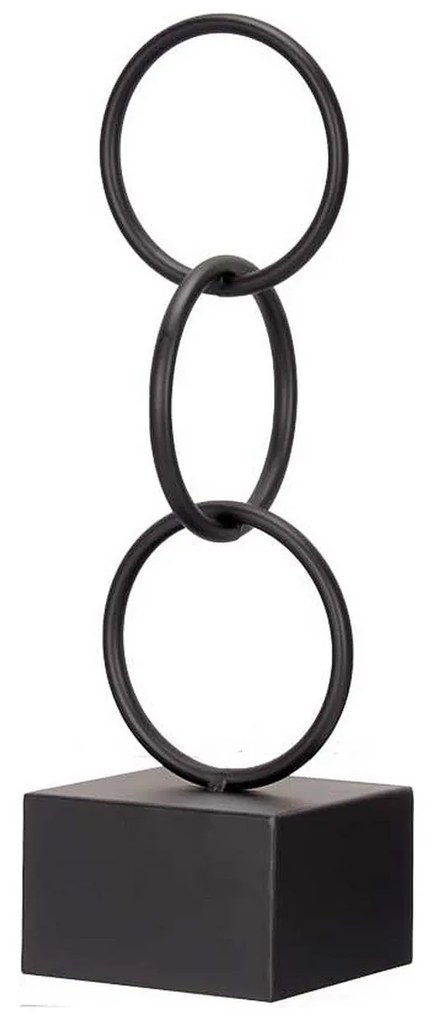 Figura Decorativa Aros Preto Metal (12,5 X 40,5 X 12,5 cm)