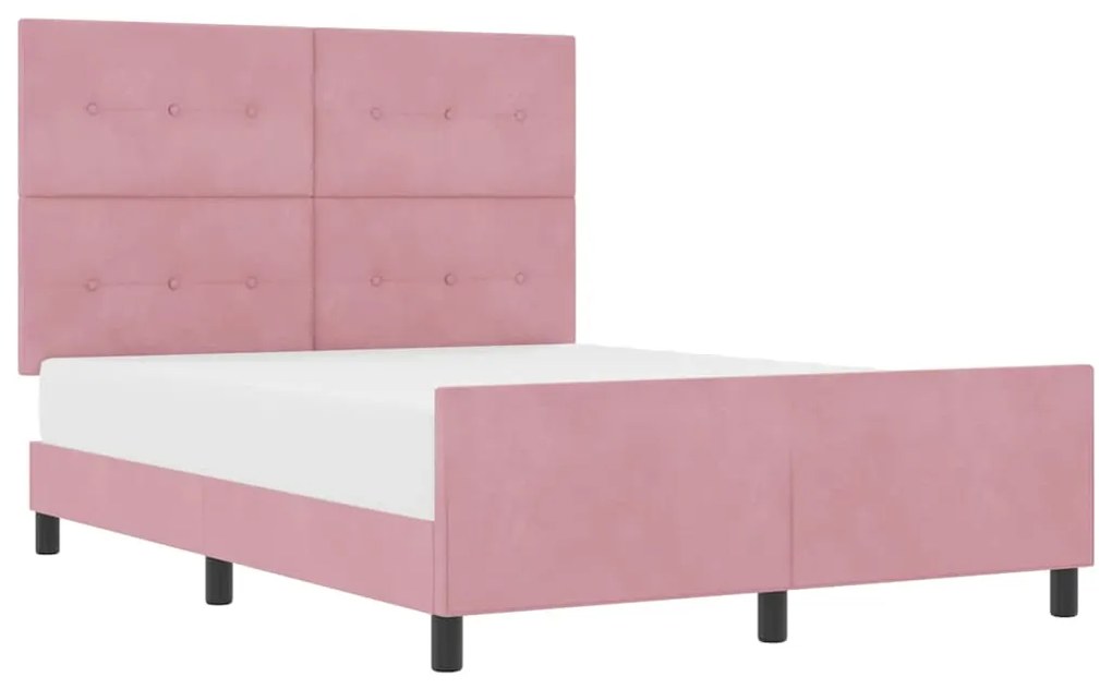 Cama vidaXL Rosa 160x200 cm Veludo