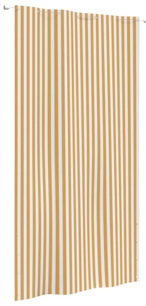 vidaXL Tela de varanda 140x240 cm tecido oxford amarelo e branco