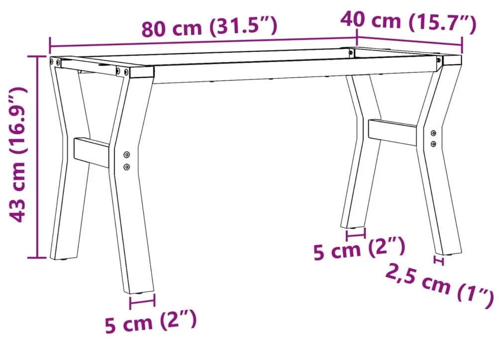 Pernas para mesa de centro estrutura em Y aço