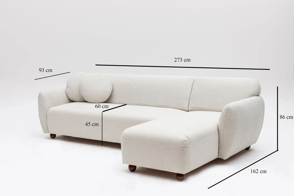 **** Sofá de Canto Eddy – Branco – 162 x 273 cm

**