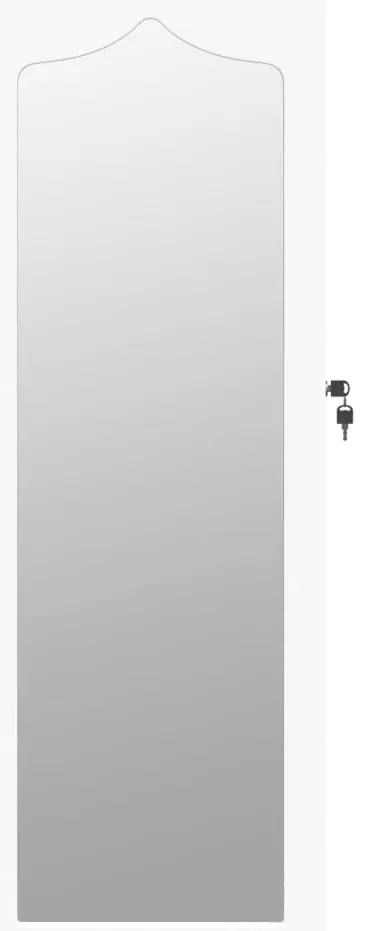 Móvel para joias de parede espelhado 37,5x10x106 cm branco