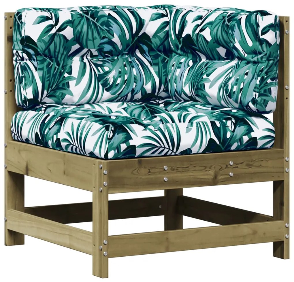 6 pcs conjunto lounge de jardim c/ almofadões pinho impregnado