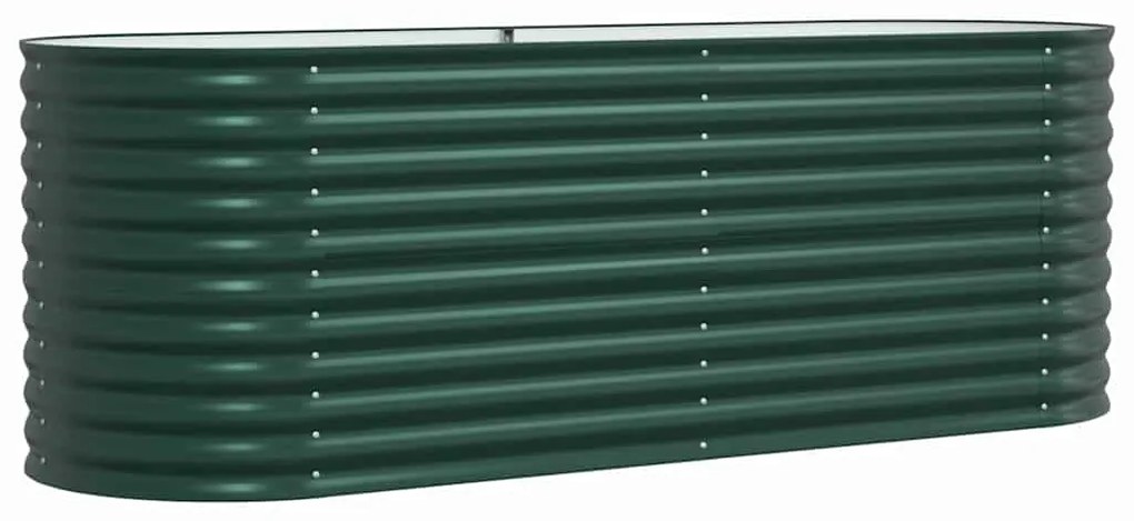 Canteiro Elevado vidaXL Verde 240x80x81 cm Aço Galvanizado