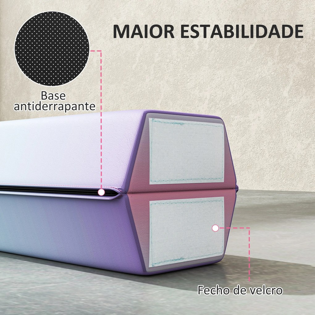 Barra de Equilíbrio de Ginástica Dobrável 236 cm com Base Antiderrapante Viga de Equilíbrio para Treino em Casa Multicor