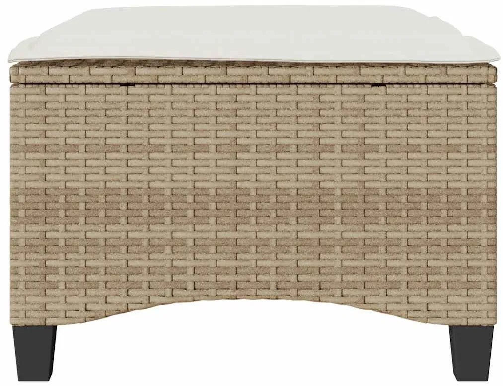 Bancos de jardim com almofadas 2 unid 55x55x36 cm vime PE bege