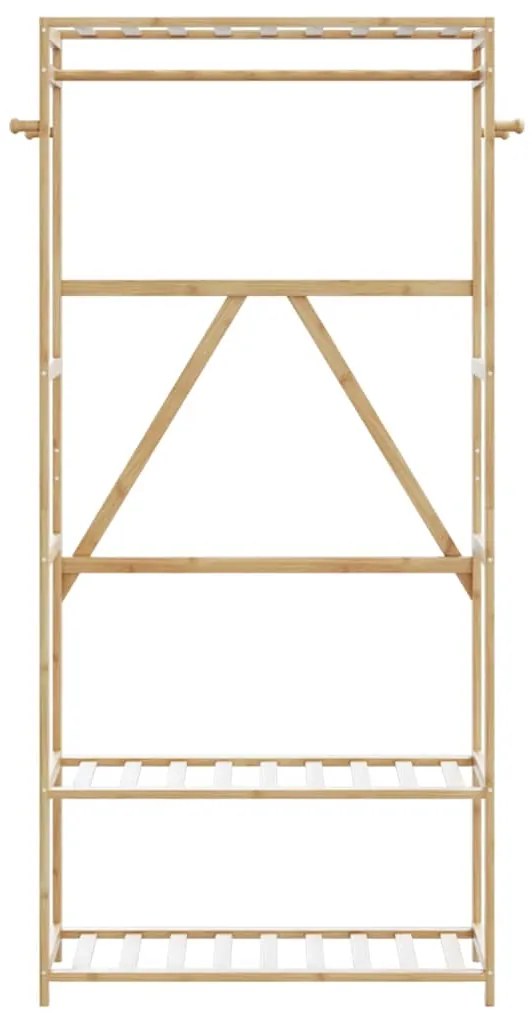 Roupeiro com prateleiras 80x40x175 cm bambu