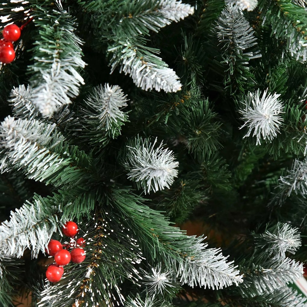 Árvore de Natal Artificial 180cm Ignífugo com 539 Ramos 51 Bagas Folha